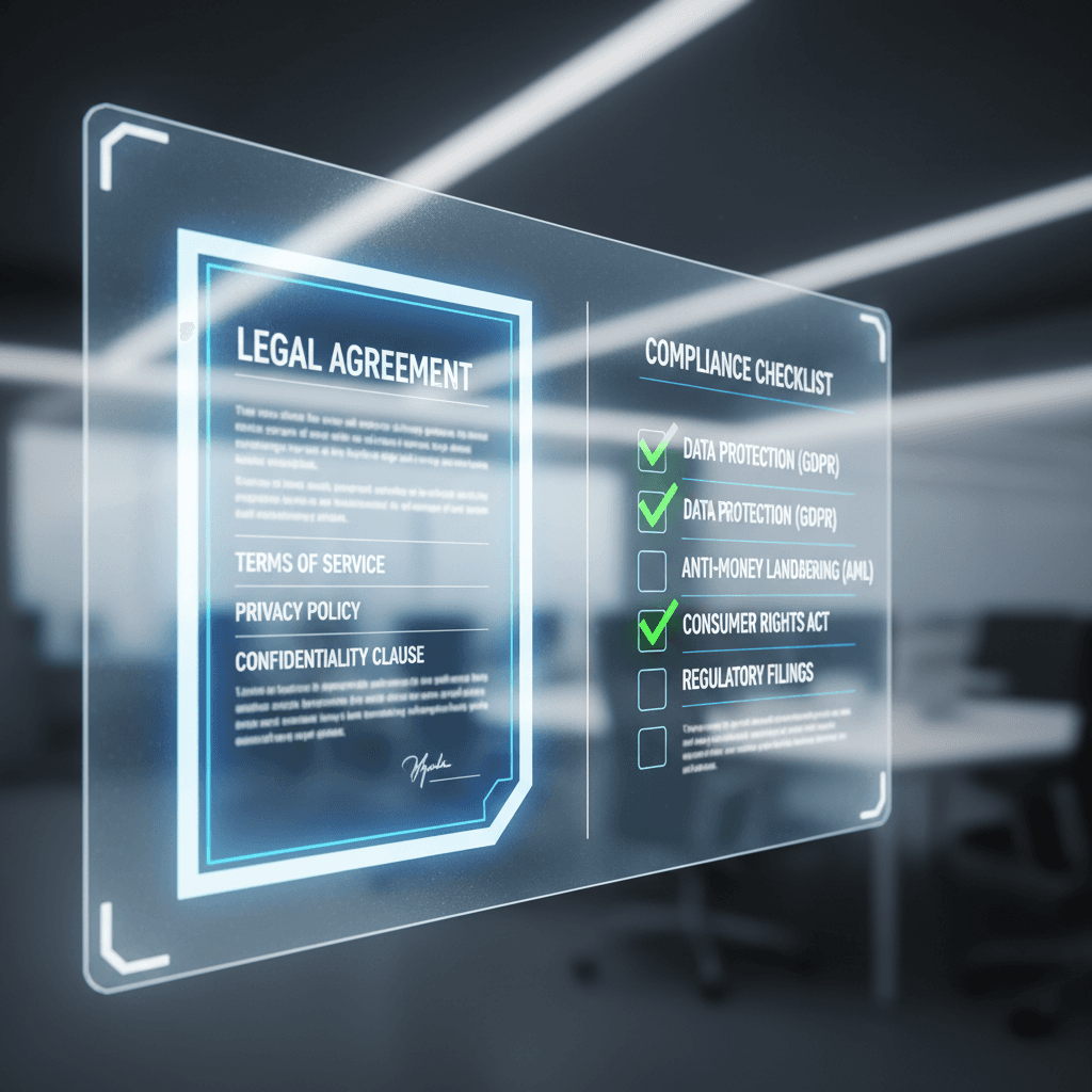 Documentos legais profissionais e lista de conformidade digital